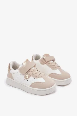 Best Boto Buty Sportowe Sneakersy Dziewczęce Na Rzep Beżowe Zarina Beżowy
