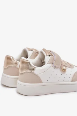 Best Boto Buty Sportowe Sneakersy Dziewczęce Na Rzep Beżowe Zarina Beżowy