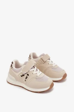 Online Boto Buty Sportowe Sneakersy Dziecięce Na Rzep Beżowe Galisse Beżowy