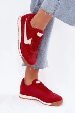 Buty Sportowe Sneakersy Damskie Czerwone Zerina Damskie Sneakersy Damskie