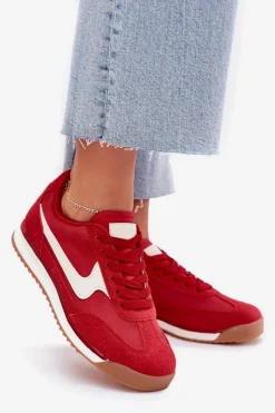 Buty Sportowe Sneakersy Damskie Czerwone Zerina Damskie Sneakersy Damskie