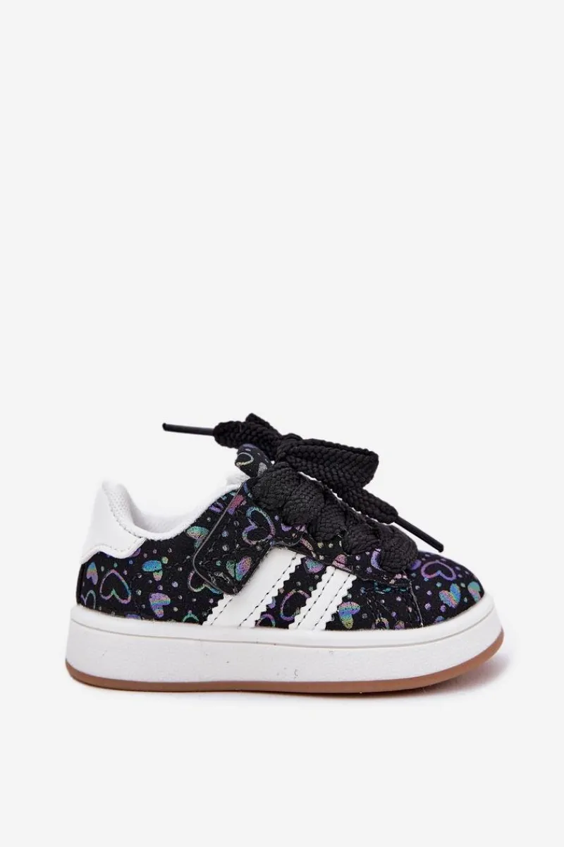 Dziewczęce|Back To School>Boto Buty Sportowe Sneakersy Dziecięce W Serduszka Czarne Mirelle