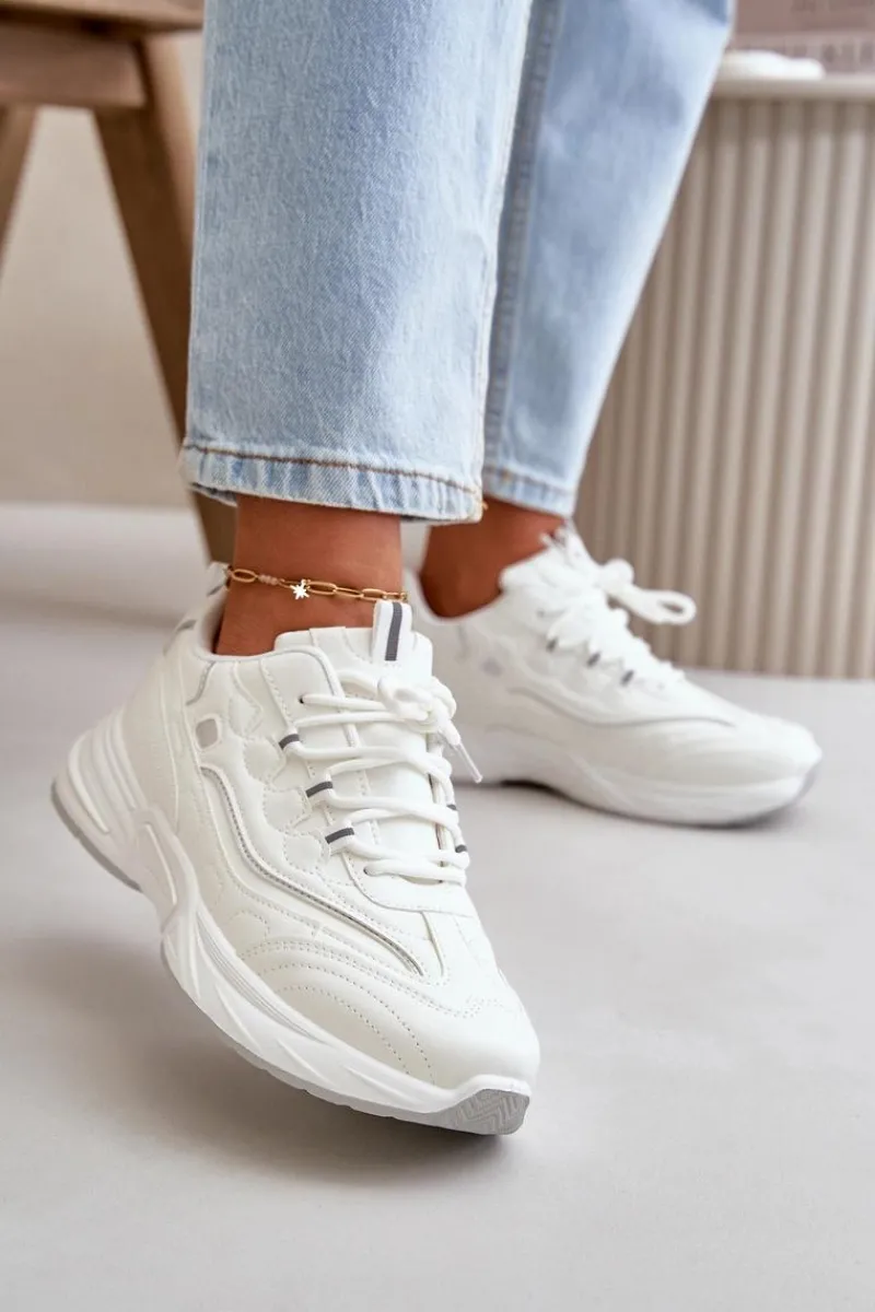 Buty Sportowe Na Platformie|Sneakersy Damskie>Boto Buty Sportowe Sneakersy Eko Skórzane Białe Verilisse