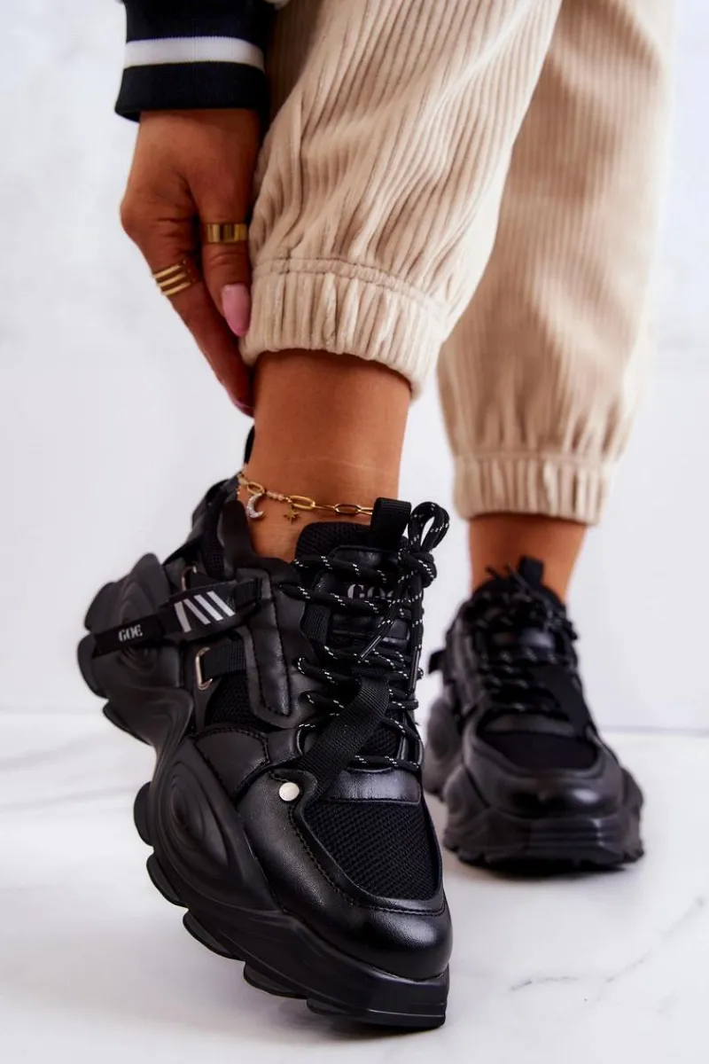 Sneakersy Damskie>GOE Buty Sportowe Sneakersy JJ2N4083 Czarne