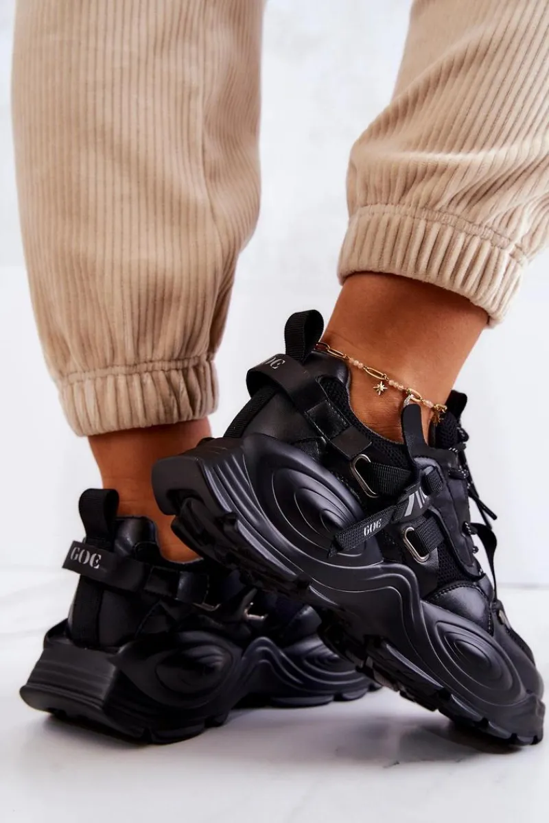 Sneakersy Damskie>GOE Buty Sportowe Sneakersy JJ2N4083 Czarne
