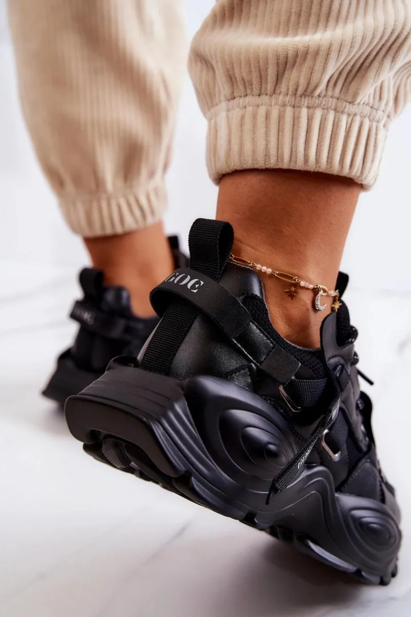 Sneakersy Damskie>GOE Buty Sportowe Sneakersy JJ2N4083 Czarne