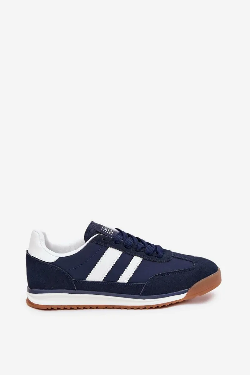 Clearance Buty Sportowe Sneakersy Męskie Granatowe Sivara Męskie Obuwie Sportowe Męskie