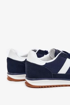 Clearance Buty Sportowe Sneakersy Męskie Granatowe Sivara Męskie Obuwie Sportowe Męskie