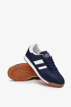 Clearance Buty Sportowe Sneakersy Męskie Granatowe Sivara Męskie Obuwie Sportowe Męskie