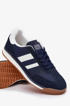 Clearance Buty Sportowe Sneakersy Męskie Granatowe Sivara Męskie Obuwie Sportowe Męskie