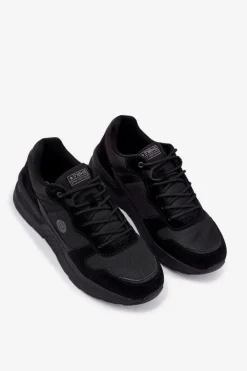 Hot Buty Sportowe Sneakersy Męskie Na Platformie Czarne Hanirin Męskie Obuwie Sportowe Męskie