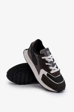 New Big Star Shoes Buty Sportowe Sneakersy Męskie Memory Foam System Big Star NN174347 Czarne Czarny