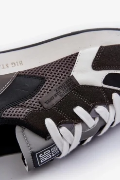 New Big Star Shoes Buty Sportowe Sneakersy Męskie Memory Foam System Big Star NN174347 Czarne Czarny