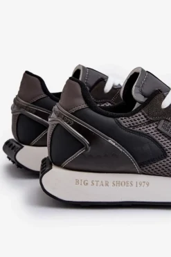 New Big Star Shoes Buty Sportowe Sneakersy Męskie Memory Foam System Big Star NN174347 Czarne Czarny