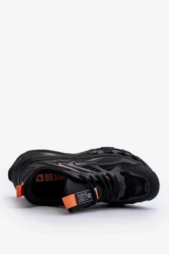 Best Buty Sportowe Sneakersy Męskie HI-POLY SYSTEM Big Star NN174382 Czarne Męskie Obuwie Sportowe Męskie