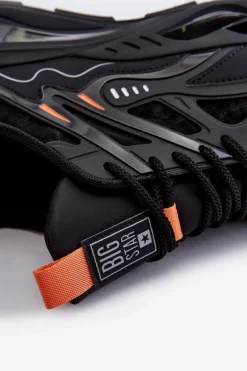 Best Buty Sportowe Sneakersy Męskie HI-POLY SYSTEM Big Star NN174382 Czarne Męskie Obuwie Sportowe Męskie