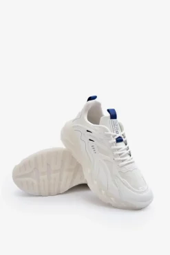 Buty Sportowe Sneakersy Męskie HI-POLY SYSTEM Big Star NN174383 Białe Męskie Obuwie Sportowe Męskie