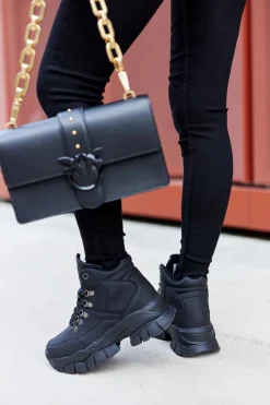 Buty Trekkingowe Big Star II274329 Czarne Damskie Trekkingowe Damskie|Botki Płaskie