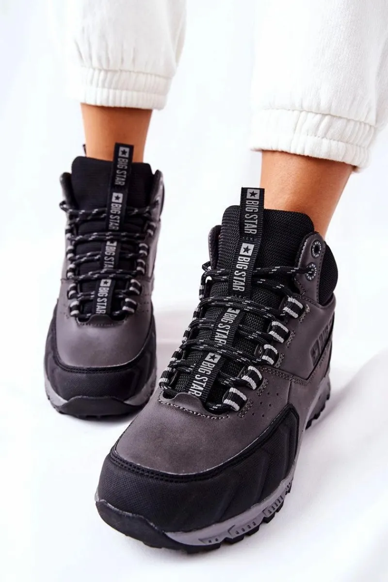 Trekkingowe Damskie>Big Star Shoes Buty Trekkingowe Big Star II274454 Czarne