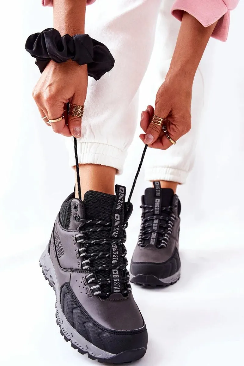 Trekkingowe Damskie>Big Star Shoes Buty Trekkingowe Big Star II274454 Czarne