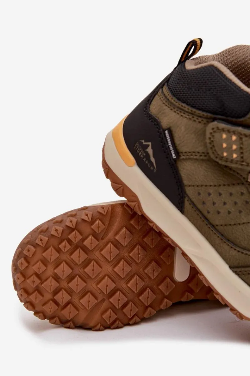 Chłopięce>Boto Buty Trekkingowe Dziecięce Na Rzep Ciemnozielone Pavisse