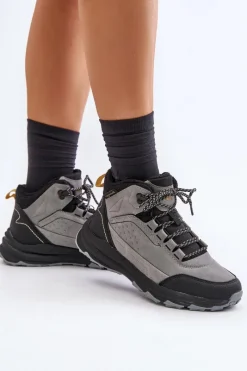 Online Big Star Shoes Buty Trekkingowe Młodzieżowe Ocieplane McKeylor 14011 Szare