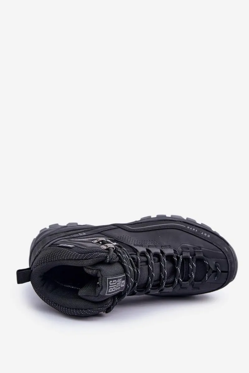 New Buty Trekkingowe Męskie Big Star OO174341 Czarne Męskie Obuwie Trekkingowe Męskie|Botki Męskie