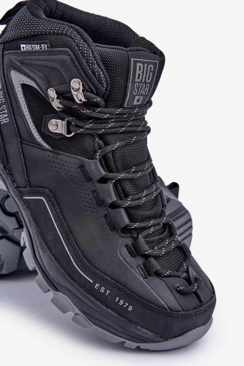 New Buty Trekkingowe Męskie Big Star OO174341 Czarne Męskie Obuwie Trekkingowe Męskie|Botki Męskie