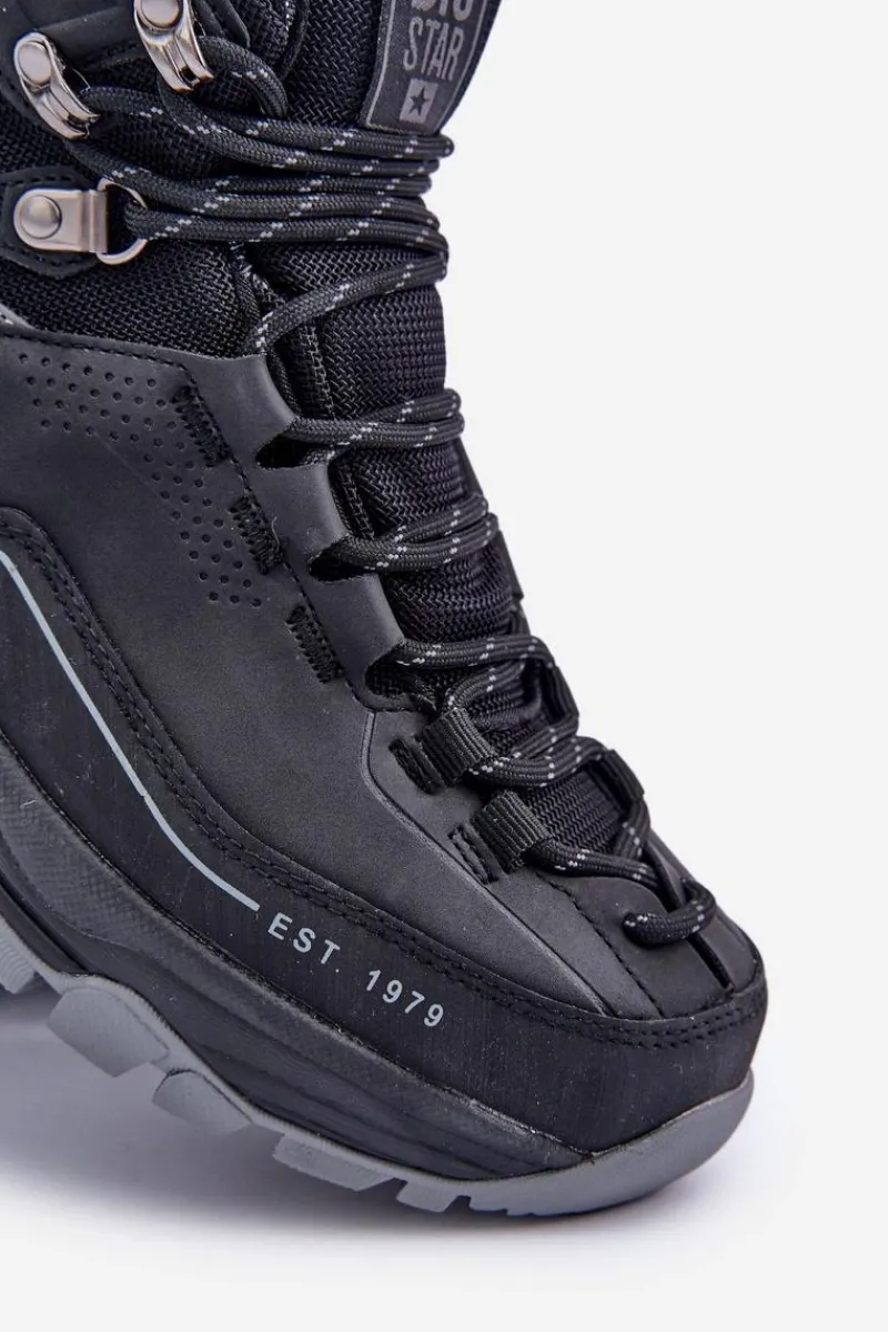 New Buty Trekkingowe Męskie Big Star OO174341 Czarne Męskie Obuwie Trekkingowe Męskie|Botki Męskie