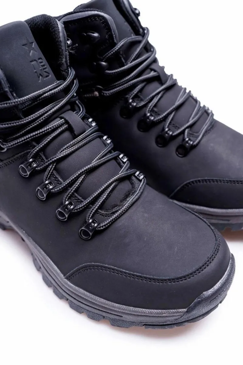 Obuwie Trekkingowe Męskie>Boto Buty Trekkingowe Męskie Ocieplane Czarne Derex