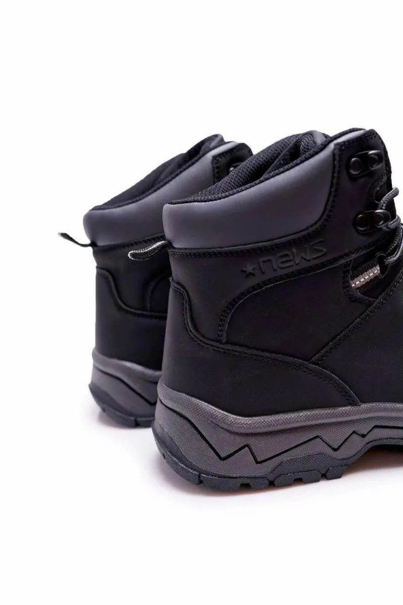 Obuwie Trekkingowe Męskie>Boto Buty Trekkingowe Męskie Ocieplane Czarne Derex