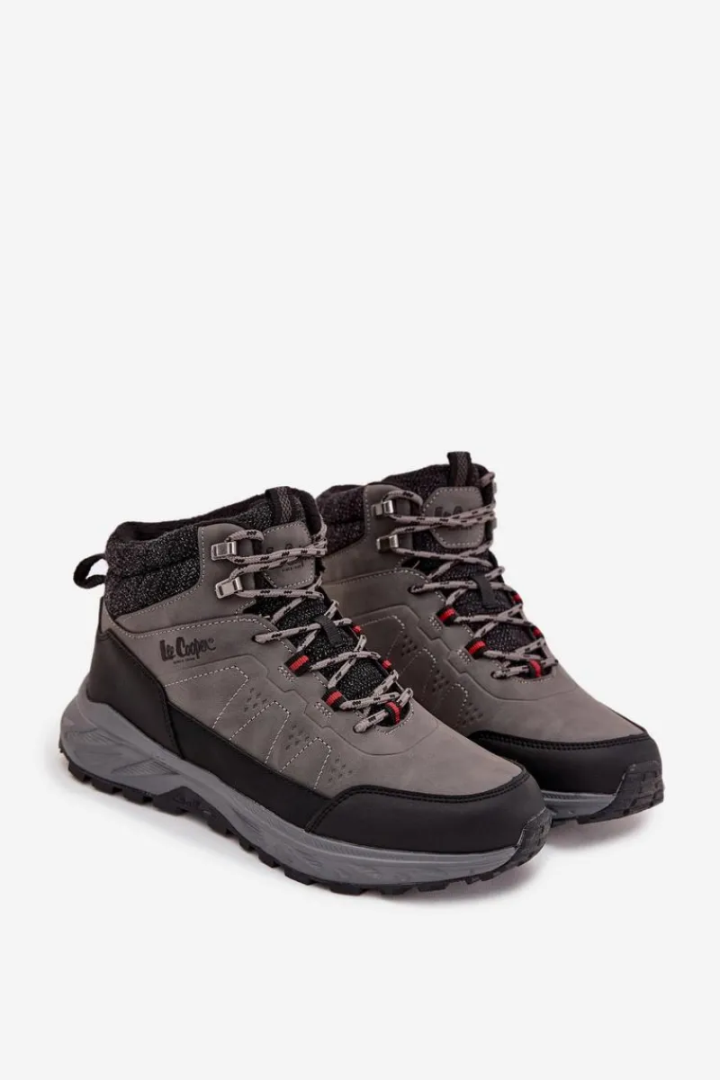 Obuwie Trekkingowe Męskie>Lee Cooper Buty Trekkingowe Męskie Ocieplane LCJ-25-01-3722M Szare Szary
