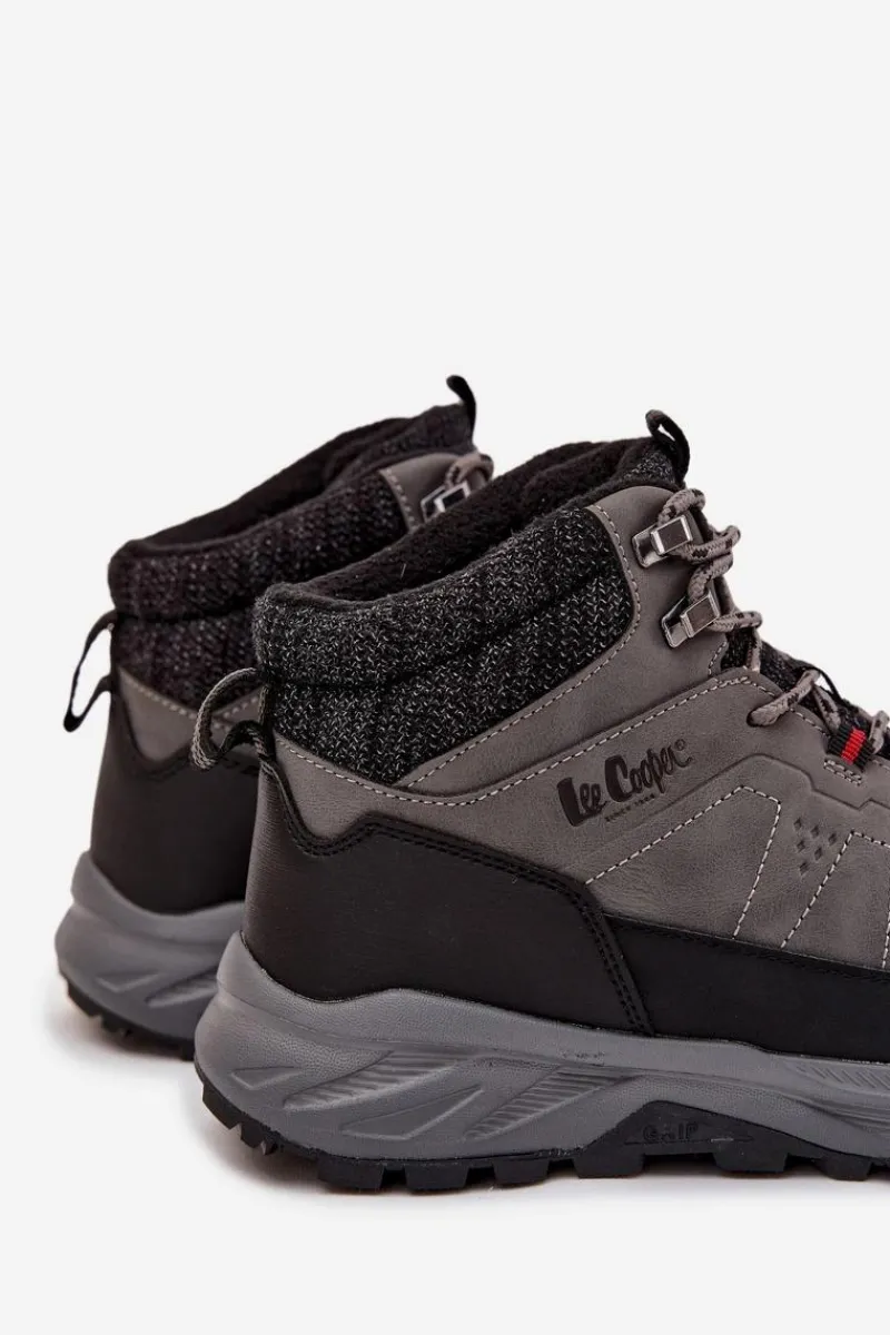 Obuwie Trekkingowe Męskie>Lee Cooper Buty Trekkingowe Męskie Ocieplane LCJ-25-01-3722M Szare Szary