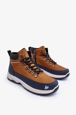 Clearance Boto Buty Trekkingowe Męskie Ocieplane Brązowe Westtide