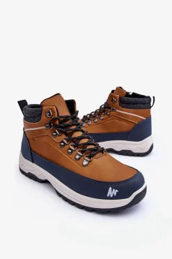 Clearance Boto Buty Trekkingowe Męskie Ocieplane Brązowe Westtide