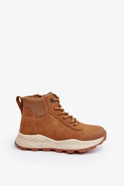 Sale Buty Trekkingowe Trapery Ocieplane Dziecięce Camel Big Star MM374202 Dzieci Chłopięce