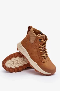 Sale Buty Trekkingowe Trapery Ocieplane Dziecięce Camel Big Star MM374202 Dzieci Chłopięce