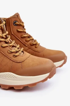 Sale Buty Trekkingowe Trapery Ocieplane Dziecięce Camel Big Star MM374202 Dzieci Chłopięce