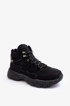 Outlet Boto Buty Trekkingowe Trapery Męskie Ocieplane Czarne Thalinna