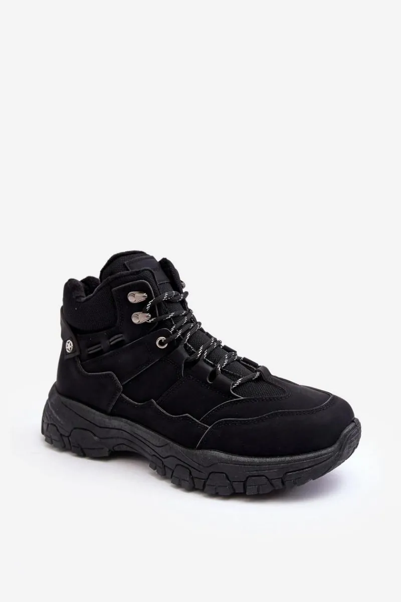 Outlet Boto Buty Trekkingowe Trapery Męskie Ocieplane Czarne Thalinna