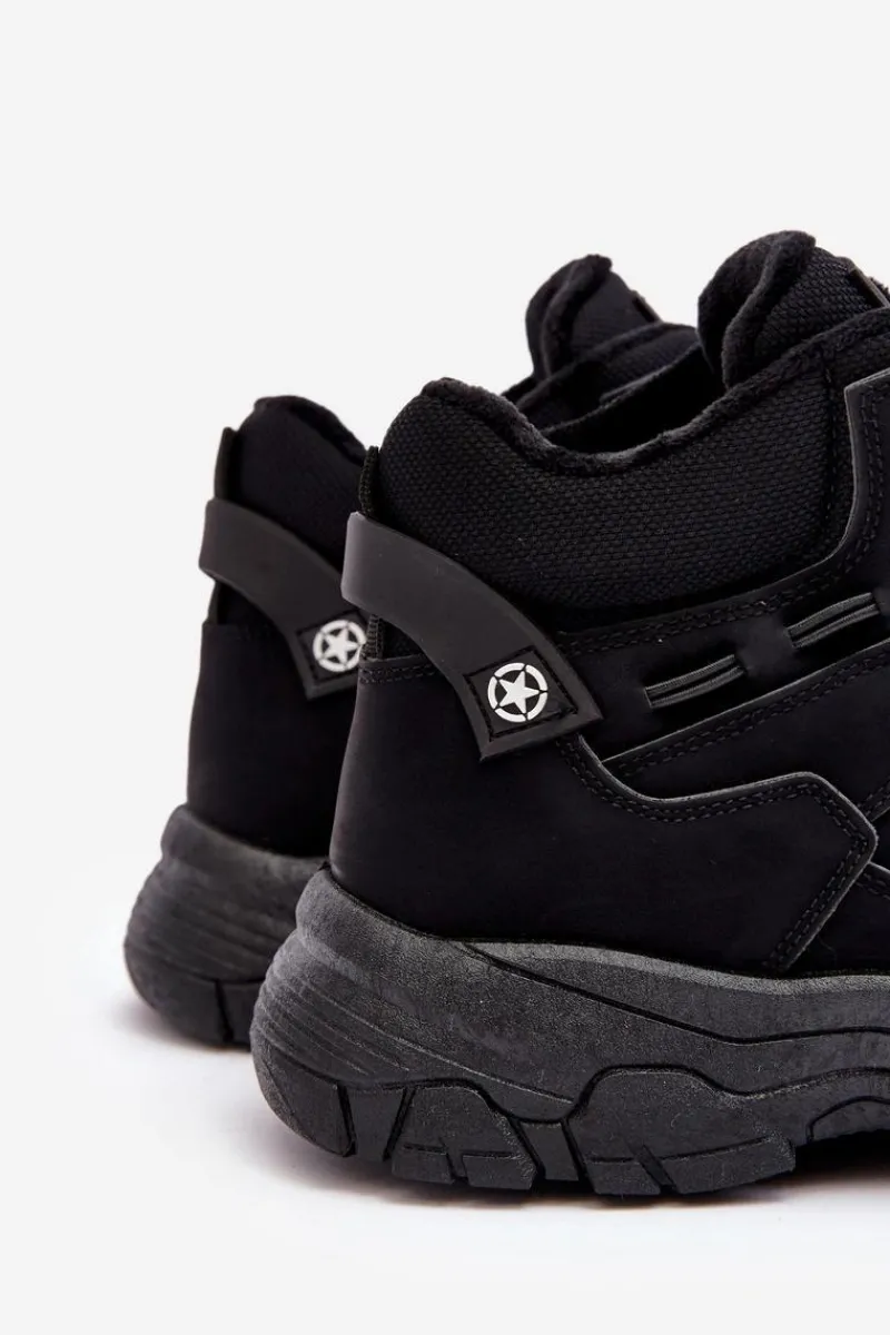 Outlet Boto Buty Trekkingowe Trapery Męskie Ocieplane Czarne Thalinna