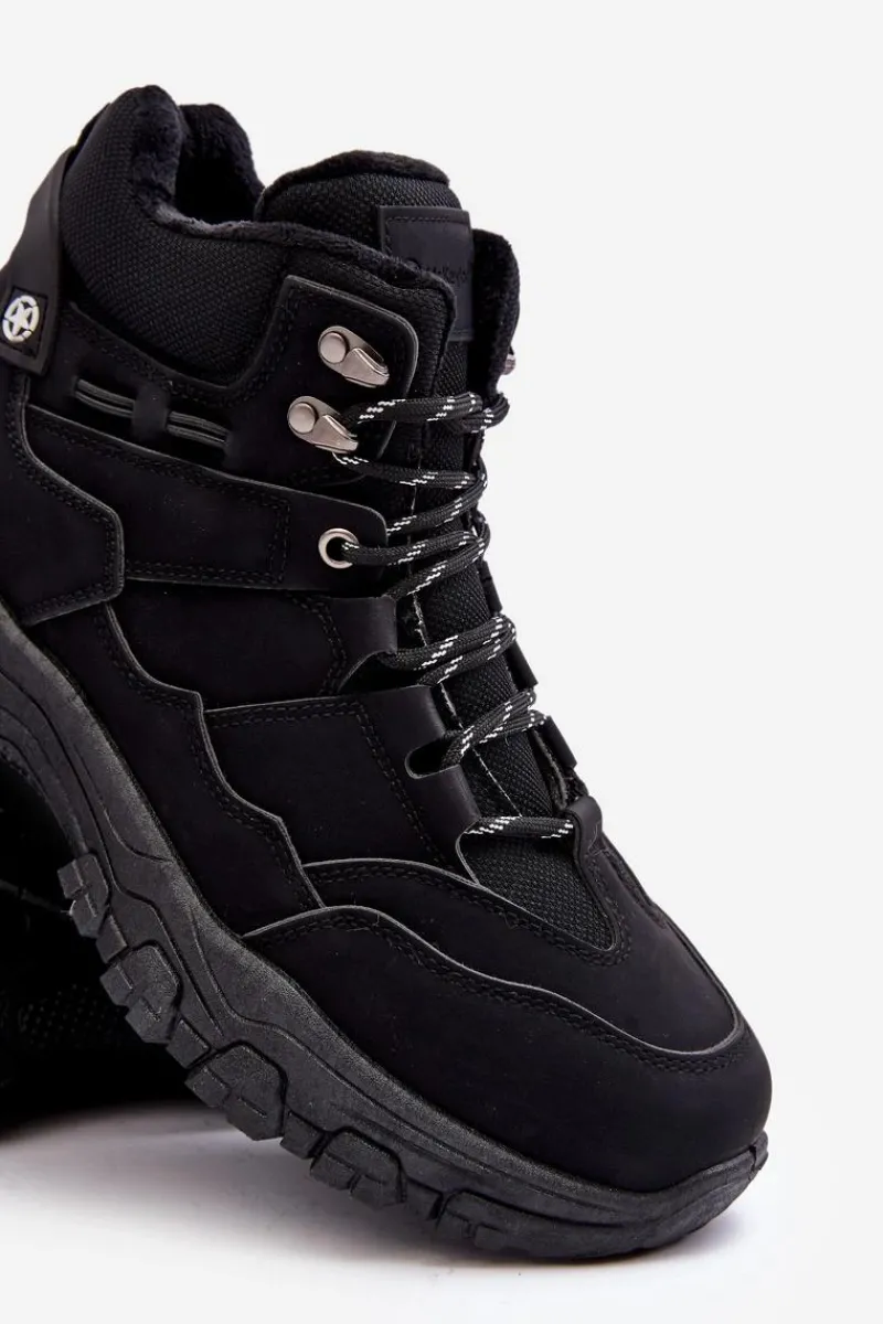 Outlet Boto Buty Trekkingowe Trapery Męskie Ocieplane Czarne Thalinna