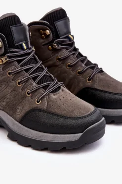 Boto Buty Trekkingowe Trapery Męskie Szare Fontanoe