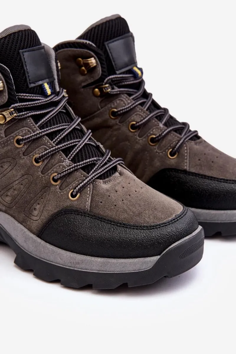 Boto Buty Trekkingowe Trapery Męskie Szare Fontanoe