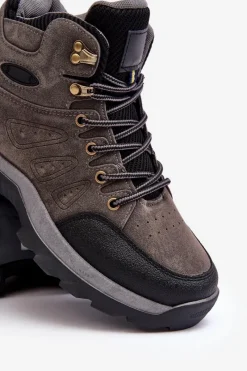 Boto Buty Trekkingowe Trapery Męskie Szare Fontanoe