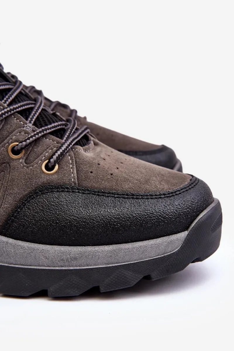 Boto Buty Trekkingowe Trapery Męskie Szare Fontanoe