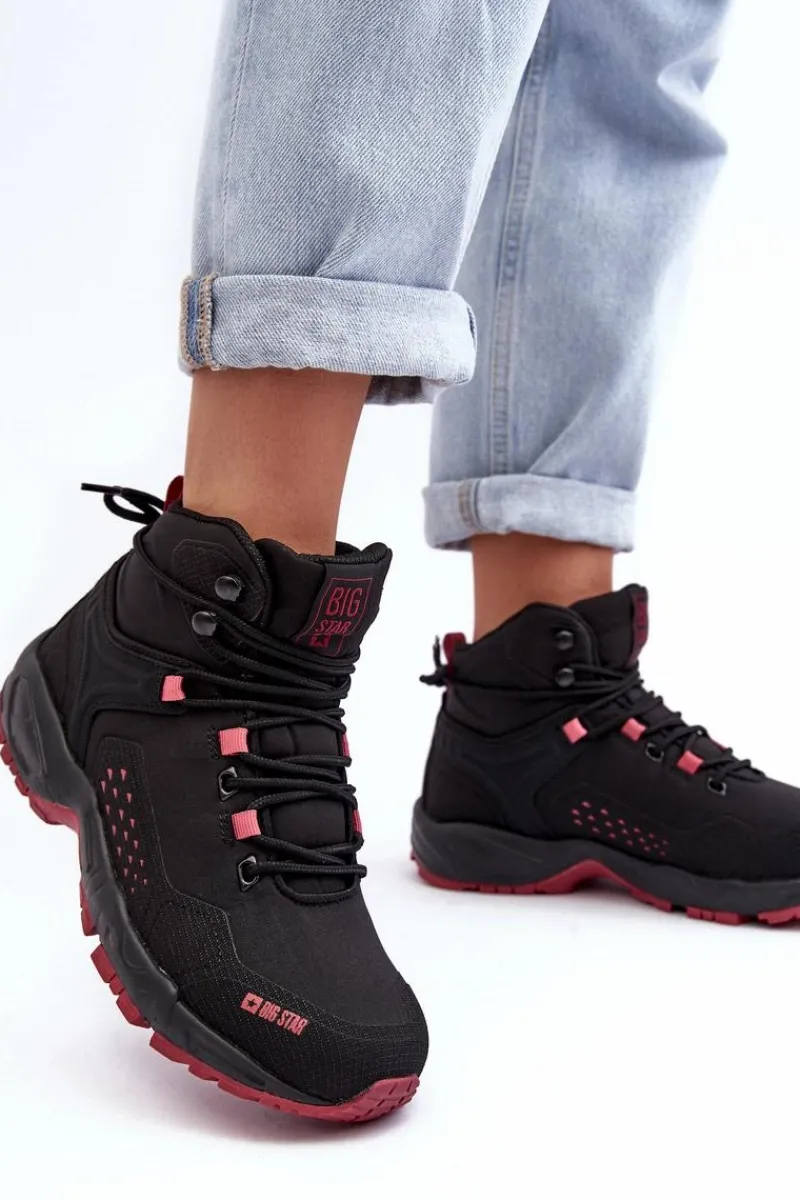 Obuwie Trekkingowe Męskie|Trekkingowe Damskie>Big Star Shoes Buty Trekkingowe Trapery Memory Foam System Czarne Big Star MM274562