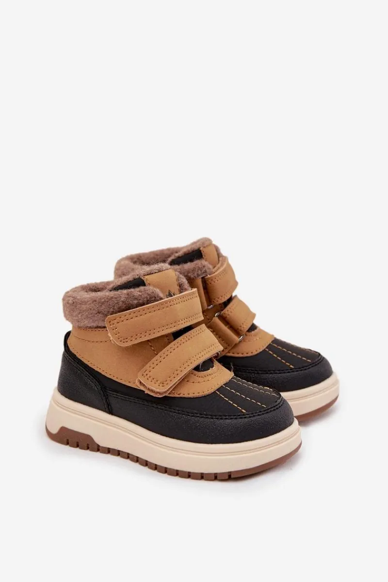 Chłopięce|Chłopięce>Boto Buty Zimowe Dziecięce Śniegowce Na Rzep Camel Darlene Brązowy