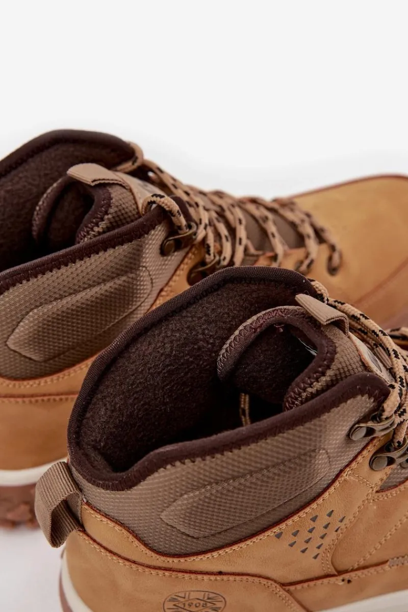 Sale Lee Cooper Buty Zimowe Męskie Trapery Ocieplane LCJ-25-01-3726 Camel Brązowy