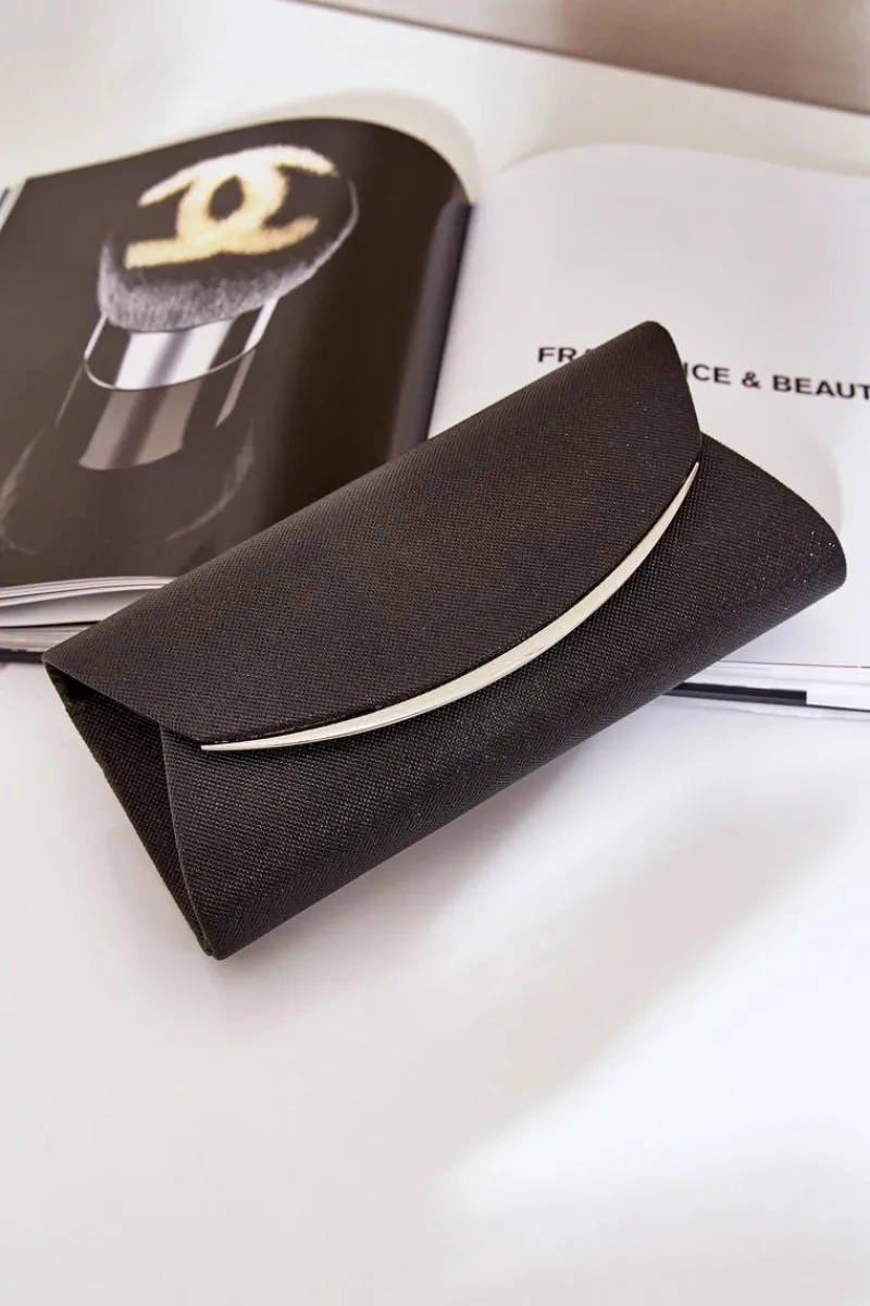 Online Boto Błyszcząca Torebka Wizytowa Kopertówka Czarna Sastorea Czarny